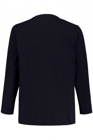 JP1880 702555 Henley marškinėliai ilgomis rankovėmis Tamsiai mėlyna - Marškinėliai - Marškinėliai - 2XL-14XL