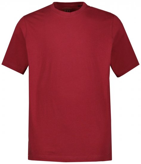 JP1880 702558 Marškinėliai apvalia apykakle Tamsiai raudona - Marškinėliai - Marškinėliai - 2XL-14XL