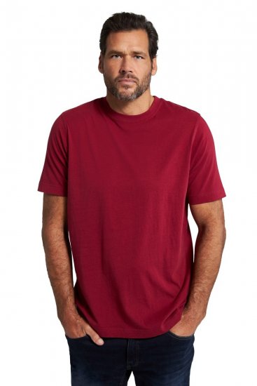 JP1880 702558 Marškinėliai apvalia apykakle Tamsiai raudona - Marškinėliai - Marškinėliai - 2XL-14XL