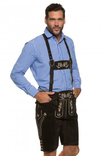 JP1880 Genuine Leather Traditional Lederhosen Shorts Brown - Šortai - Šortai - W40-W60