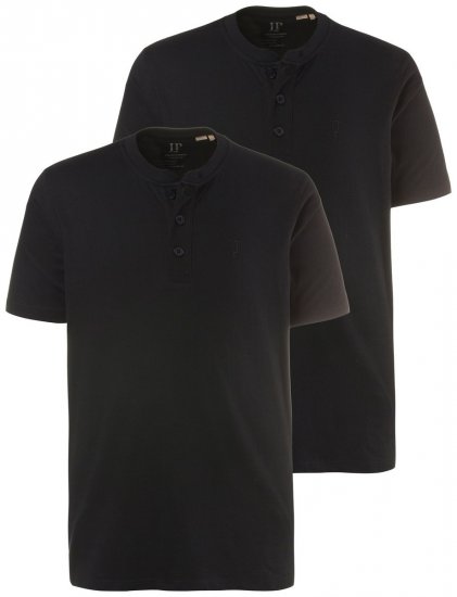 JP1880 708420 Henley marškinėliai 2 vnt. Juoda - Marškinėliai - Marškinėliai - 2XL-14XL