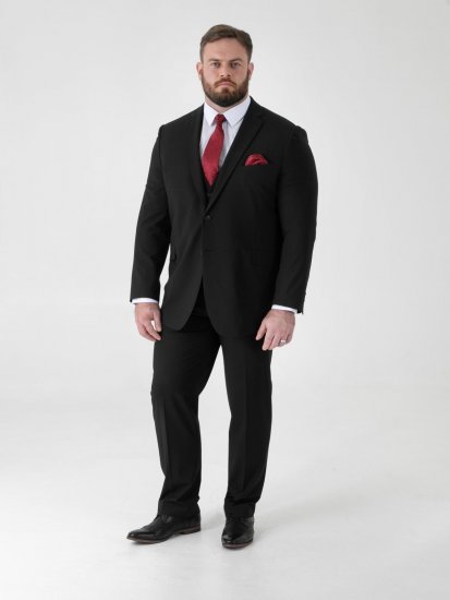 D555 Ted 4 Way Stretch Tailored Suit Jacket Juoda - Kostiumai ir švarkai - Didelio dydžio kostiumai ir švarkai