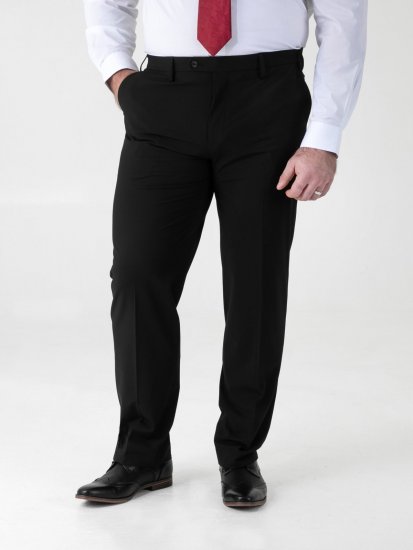 D555 Ted 4 Way Stretch Tailored Trouser Juoda - Kostiumai ir švarkai - Didelio dydžio kostiumai ir švarkai