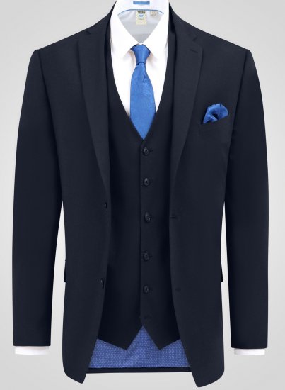 D555 Ted 4 Way Stretch Tailored Suit Jacket Tamsiai mėlyna - Kostiumai ir švarkai - Didelio dydžio kostiumai ir švarkai