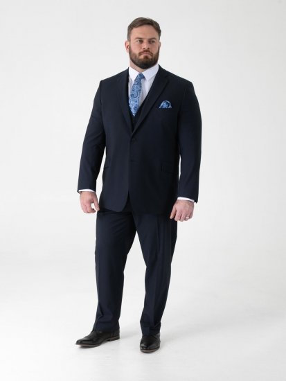 D555 Ted 4 Way Stretch Tailored Suit Jacket Tamsiai mėlyna - Kostiumai ir švarkai - Didelio dydžio kostiumai ir švarkai
