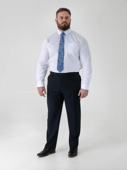 D555 Ted 4 Way Stretch Tailored Trouser Tamsiai mėlyna - Kostiumai ir švarkai - Didelio dydžio kostiumai ir švarkai