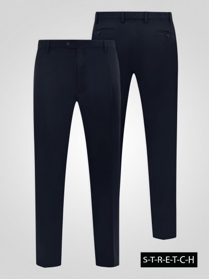 D555 Ted 4 Way Stretch Tailored Trouser Tamsiai mėlyna - Kostiumai ir švarkai - Didelio dydžio kostiumai ir švarkai
