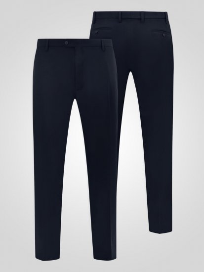 D555 Ted 4 Way Stretch Tailored Trouser Tamsiai mėlyna - Kostiumai ir švarkai - Didelio dydžio kostiumai ir švarkai