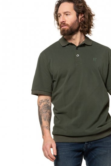 JP1880 712617 Polo marškinėliai su pilvo kirpimu Tamsiai alyvuogių - Polo marškinėliai - Polo marškinėliai - 2XL-8XL