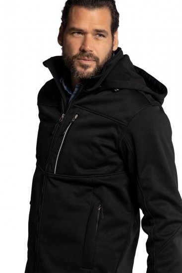 JP1880 714279 Softshell striukė su flisiniu pamušalu Juoda - Didelės vyriškos striukės - Didelės vyriškos striukės