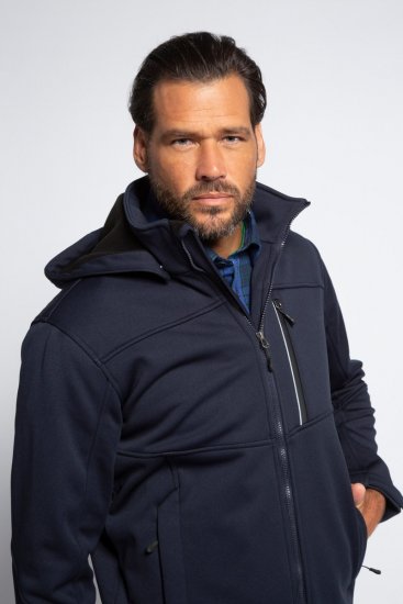 JP1880 Jacket Fleece Lined Softshell Navy - Didelės vyriškos striukės - Didelės vyriškos striukės