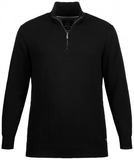 JP1880 716842 Megztinis su užtrauktuku prie kaklo Juoda - Megztiniai ir džemperiai - Megztiniai ir Džemperiai - 2XL-14XL