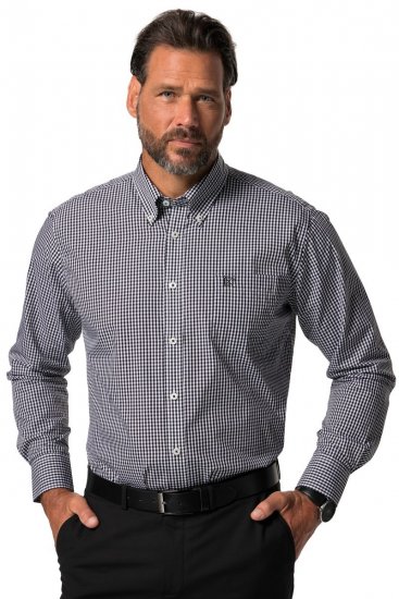 JP1880 722859 Languoti marškiniai ilgomis rankovėmis Juoda - Marškiniai - Marškiniai - 2XL-8XL
