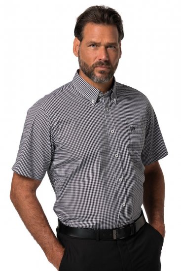 JP1880 722860 Languoti marškiniai trumpomis rankovėmis Juoda - Marškiniai - Marškiniai - 2XL-8XL