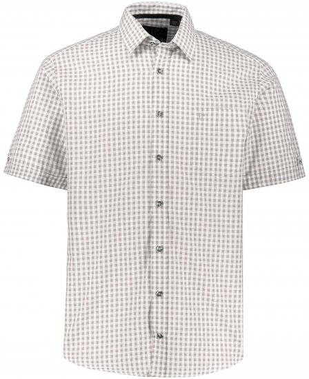 JP1880 Modern Fit Check Print Short Sleeve Shirt Grey - Marškiniai - Marškiniai - 2XL-8XL