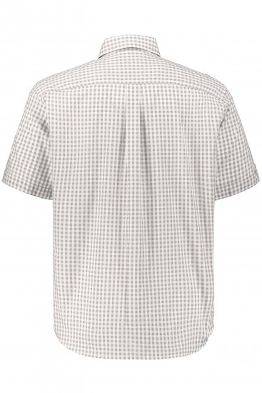 JP1880 Modern Fit Check Print Short Sleeve Shirt Grey - Marškiniai - Marškiniai - 2XL-8XL