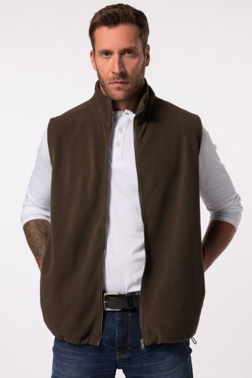 JP1880 Fleece Vest Stand-up Collar Brown - Didelės vyriškos striukės - Didelės vyriškos striukės