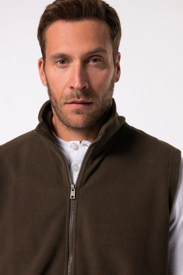 JP1880 Fleece Vest Stand-up Collar Brown - Didelės vyriškos striukės - Didelės vyriškos striukės