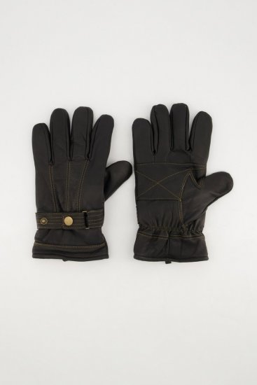 JP1880 Gloves Leather Warm Lining Black - Pirštinės - 