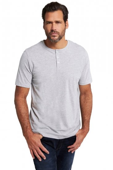 JP1880 726695 Henley marškinėliai Pilka melanžinė - Marškinėliai - Marškinėliai - 2XL-14XL