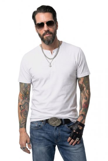 JP1880 726695 Henley marškinėliai Balta - Marškinėliai - Marškinėliai - 2XL-14XL