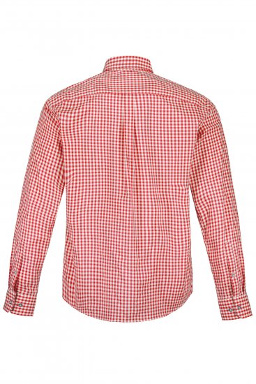 JP1880 Modern Fit Button-Down Collar Long Sleeve Check Shirt Light Red - Marškiniai - Marškiniai - 2XL-8XL