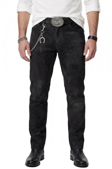 JP1880 Leather Pants Regular Fit Buffalo Nubuck Dark Brown - Džinsai ir kelnės - Džinsai ir Kelnės - W40-W70