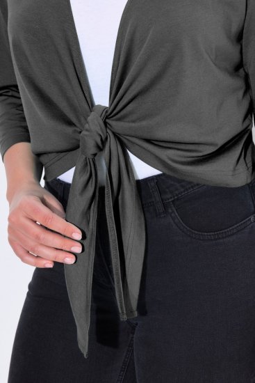 Ulla Popken 794514 Rišamas džersio bolero Antracito - Bolero švarkeliai - 