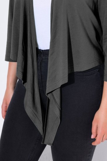 Ulla Popken 794514 Rišamas džersio bolero Antracito - Bolero švarkeliai - 