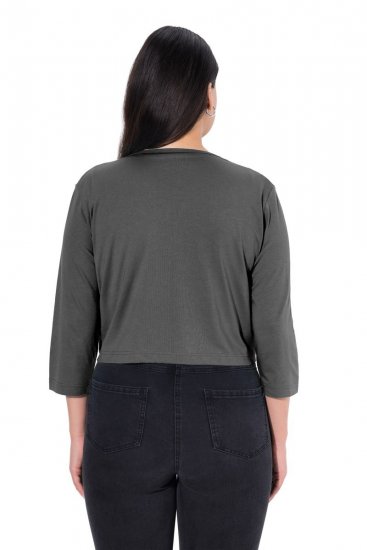 Ulla Popken 794514 Rišamas džersio bolero Antracito - Bolero švarkeliai - 