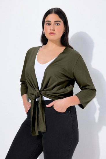 Ulla Popken 794514 Rišamas džersio bolero Tamsiai žalia - Bolero švarkeliai - 