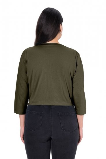 Ulla Popken 794514 Rišamas džersio bolero Tamsiai žalia - Bolero švarkeliai - 