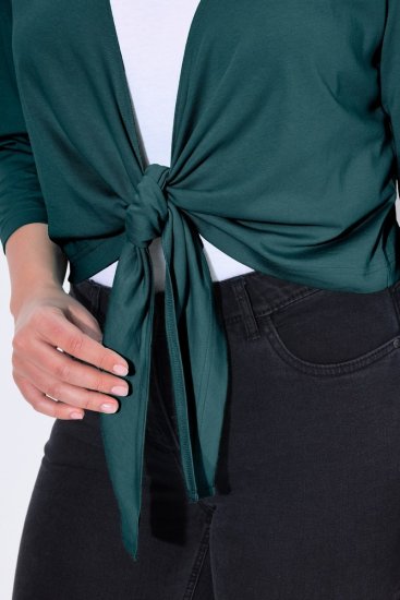 Ulla Popken 794514 Rišamas džersio bolero Petrolio - Bolero švarkeliai - 
