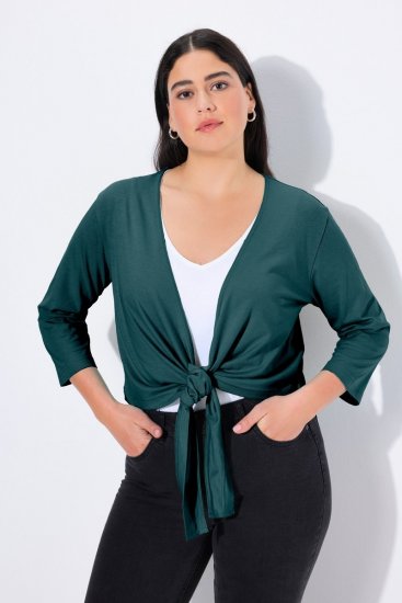 Ulla Popken 794514 Rišamas džersio bolero Petrolio - Bolero švarkeliai - 