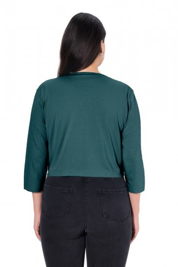 Ulla Popken 794514 Rišamas džersio bolero Petrolio - Bolero švarkeliai - 