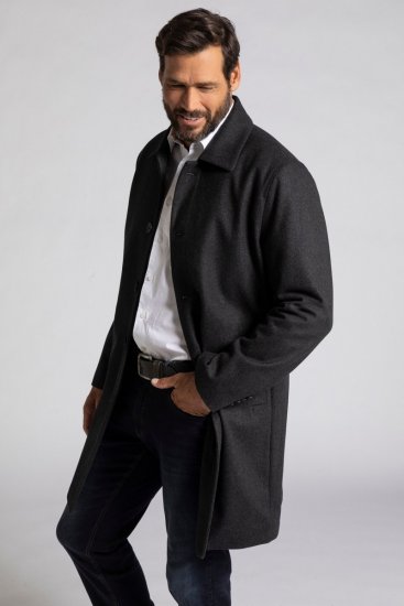 JP1880 Coat Wool Blend Water Repellent Dark Grey - Didelės vyriškos striukės - Didelės vyriškos striukės