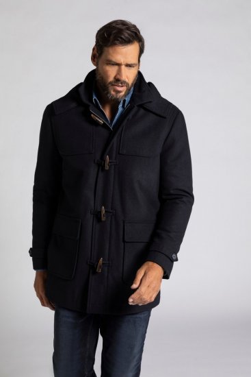 JP1880 Duffle Coat Water Repellent with Detachable Hood Navy - Didelės vyriškos striukės - Didelės vyriškos striukės