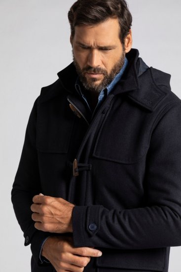 JP1880 Duffle Coat Water Repellent with Detachable Hood Navy - Didelės vyriškos striukės - Didelės vyriškos striukės
