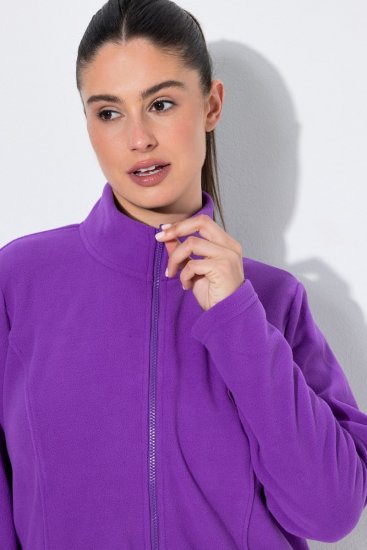 Ulla Popken 796970 Lengva flisinė striukė Tamsiai violetinė - Fleece apranga - 