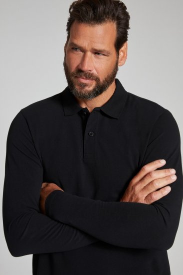 JP1880 799230 Polo marškinėliai ilgomis rankovėmis Juoda - Polo marškinėliai - Polo marškinėliai - 2XL-8XL