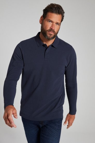 JP1880 799230 Polo marškinėliai ilgomis rankovėmis Tamsiai mėlyna - Polo marškinėliai - Polo marškinėliai - 2XL-8XL
