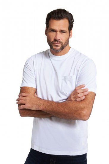 JP1880 799997 Marškinėliai su kišene ant krūtinės Balta - Marškinėliai - Marškinėliai - 2XL-14XL