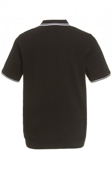 JP1880 802789 Polo marškinėliai su balta kontrastine apykakle Juoda - Polo marškinėliai - Polo marškinėliai - 2XL-8XL