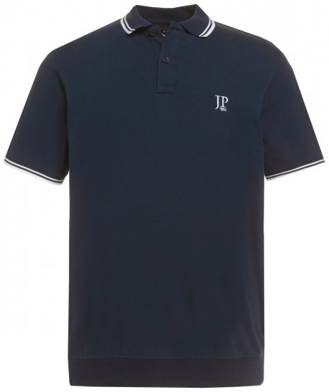 JP1880 802789 Polo marškinėliai su balta kontrastine apykakle Tamsiai mėlyna - Polo marškinėliai - Polo marškinėliai - 2XL-8XL