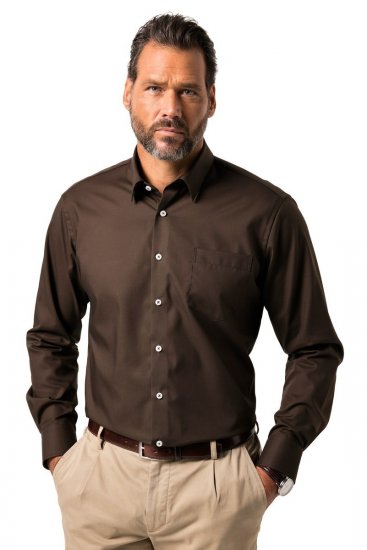 JP1880 Shirt Business Long Sleeve Brown - Marškiniai - Marškiniai - 2XL-8XL