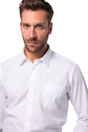 JP1880 804890 Nelyginami dalykiniai marškiniai ilgomis rankovėmis Balta - Marškiniai - Marškiniai - 2XL-8XL