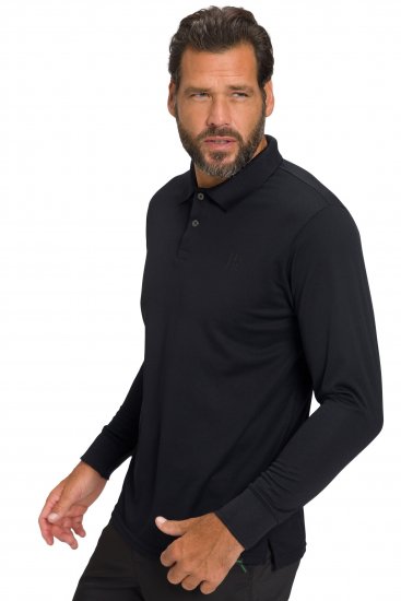 JP1880 Jay-Pi QuickDry Long Sleeve Golf Polo Shirt Black - Sportiniai drabuziai & outdoor - Dideliu dydziu sportiniai drabuziai vyrams