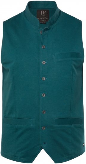JP1880 Mottled Stretch Knit Stand-up Collar Vest Turquoise Blue - VYRIŠKI DRABUŽIAI 2XL-14XL - 