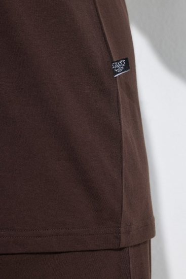 Ulla Popken 806944 Pižama trumpomis rankovėmis Ruda - Pižama/Loungewear - 