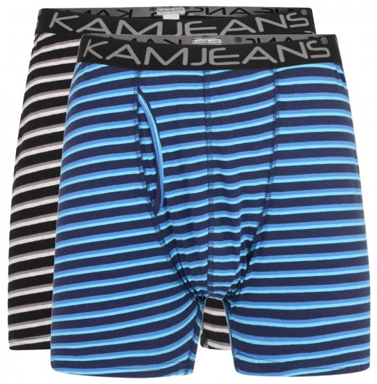 Kam Jeans Dryžuoti Boxer Šortai 2-komplektai - Apatinis trikotažas ir plaukimo apranga - Apatinis trikotažas - 2XL-8XL
